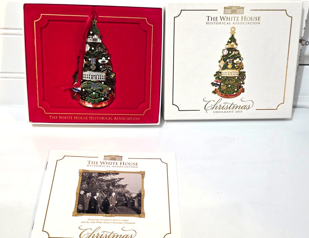 White House Historical Association 2015 Coolidge Tree Metal Ornament Box